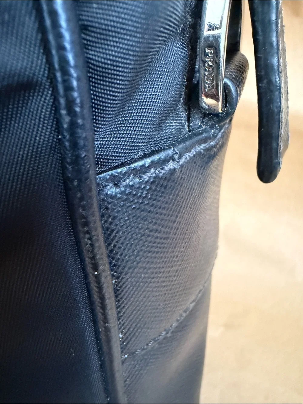 Prada Black Nylon Top-Handle Briefcase